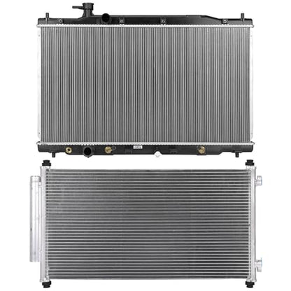 13031 Radiator with 3599 Condenser Fit for Honda CR-V 2.4L 2007-2009 Aluminum Radiator