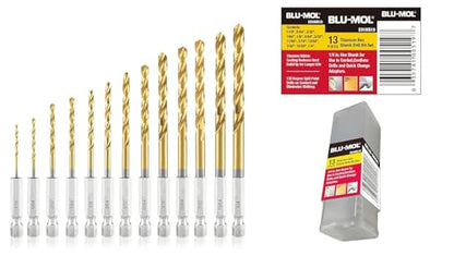 Disston E0100519 13-Piece Titanium Impact Hex Shank Drill Bit Set with Carrying Case - style: TITANIUM IMPACT HEX DRILL BIT SET 13PCS