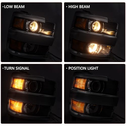 Headlight Fit for Chevy Silverado 2500HD 3500HD 2015-2019 Right - color: Chrome Housing, size: Right Passenger Side