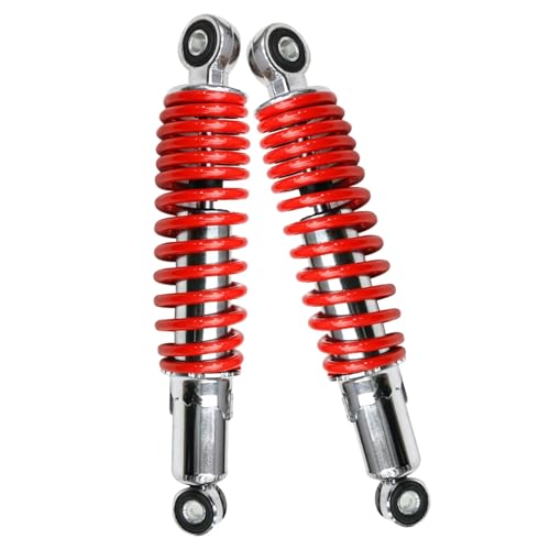 10" 260mm Front Shock Absorbers 400lbs Load for Go Kart, ATV, UTV, Drift Trike, Golf Cart, Quad, Buggy, Pit Bike, Lawn Mower – Heavy-Duty Red Suspension Set (No Mounting Base) - color: No Mounting Base