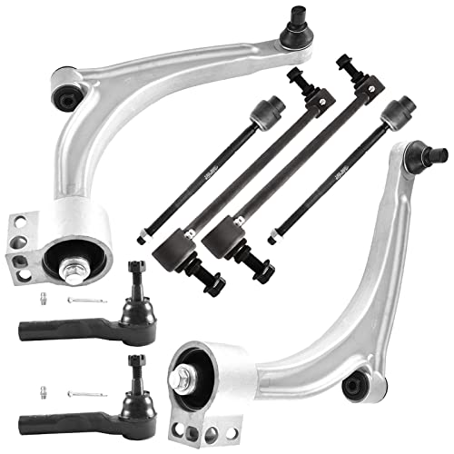 ASTARPRO - 8Pcs Front Suspension Kits Front Lower Control Arms Inner&Outer Tie Rods Sway Bar Links Replacement for 2004-2012 Chevy Malibu,2005-2010 Pontiac G6,2007-2009 Saturn Aura
