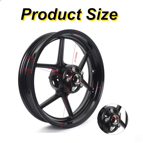 17"x3.5" Front Wheel Rim for Kawasaki Ninja ZX6R ZX10R KLZ1000 - color: Black, size: Ninja ZX6R 2005-2024 ZX10R 06-10 ZX6RR 05 06