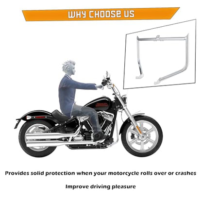 Kinglemc Crash Bar Engine Guard for Harley Softail(Chrome-D) - color: Chrome-D