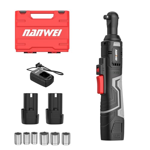 NAWIN 16.8V Electric Ratchet Wrench,3/8 electric ratchet,40 Ft-lbs, Power Ratchet Tool Kit - color: Black - 16.8v Ratchet Wrench