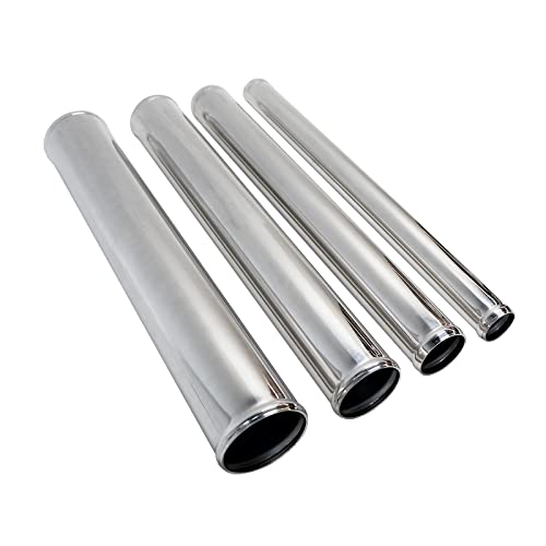 Straight Aluminum Pipe Polished, OD 2.5" (63mm), Length 18.00" (457mm) Intake Tube Tubing Universal Seamless Round Intercooler Piping - size: OD: 2.5" (63mm)