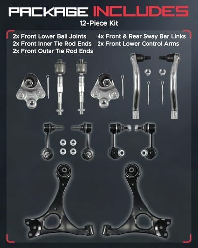 12Pc Control Arm Kit Fit for Honda Civic All Non-SI 2006-2011 - size: Fit for Civic 06-11 12x Control Arm Kit (293)