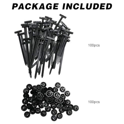 100PCS Nylon Universal Cable Tie Buckle for Car, Automotive Zipper Clips