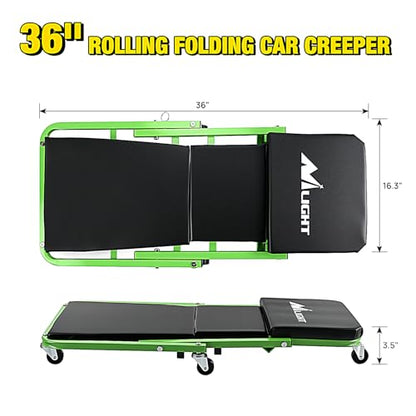 Nilight 36" Z Creeper 2-in-1 Rolling Folding Car Seat - color: Green