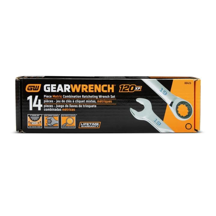 GEARWRENCH Universal Spline XL Ratcheting Combination SAE Wrench Set - 86426 - style: 14 Piece Metric