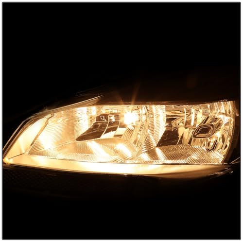 DNA MOTORING Headlight Assembly Compatible With 2013-2016 Ford Escape, Driver & Passenger Side, Chrome/Amber, HL-OH-FESC13-CH-AM - color: Chrome amber