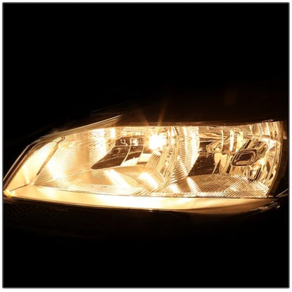 DNA MOTORING Headlight Assembly Compatible With 2013-2016 Ford Escape, Driver & Passenger Side, Chrome/Amber, HL-OH-FESC13-CH-AM - color: Chrome amber