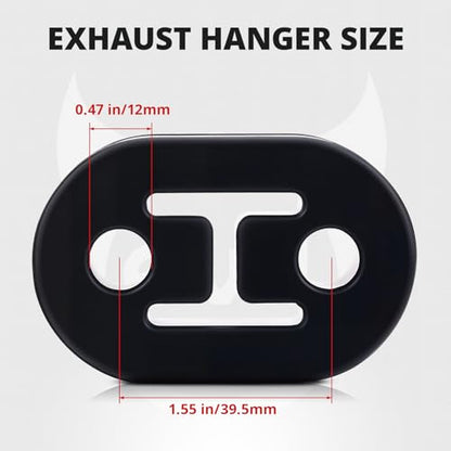 evil energy Exhaust Hanger, 2-Hole Universal Muffler Hanger, Reduces Vibration & Noise, EPDM Rubber Exhaust Bushing, 4PCS - style: 2 Holes