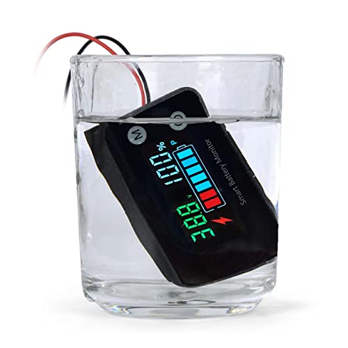 7-100V IPX7 Waterproof Battery Monitor Color LCD with Buzzer Alarm &Temp - color: Color