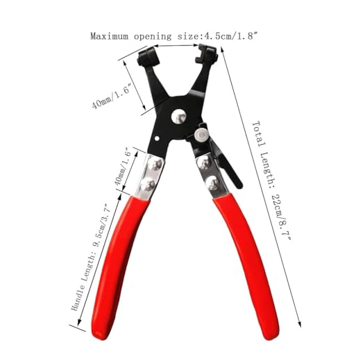 2 Pcs Hose Clamp Pliers Set，45° Angle Flat Belt Hose Clamp Plier and Wide & Flat band Hose Clamp Plier for Automotive Fuel Oil Water Hose, Coolant Radiator Heater (2 Pcs Hose Clamp Pliers Set)