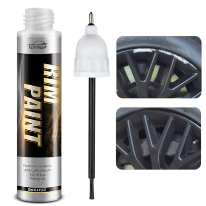 Gloss Black Rim Touch Up Paint, Efficient Car Alloy Wheel Scratch Repair Kit, Quick and Easy Remover Curb Rash, Universal and Color Accurate, Long lasting, Resists Water, Uv Rays - color: Universal Gloss Black