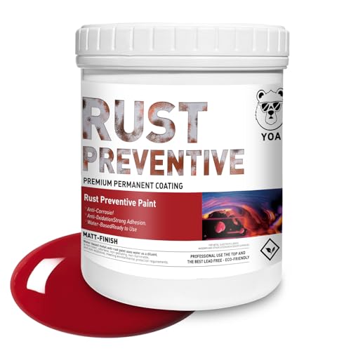 YOA Metal Paint, Water-Based Rust-Proof Paint, 16 fl oz, Metal Primer and Protective Coating, Rust-Proof Coating, Permanently Prevents Rusts (Matte Red) - color: Red, size: 16 Fl Oz (Pack of 1)