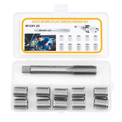 M12x1.25 Spark Plug Thread Repair Kit, 11‑Piece Tap & Inserts Set - color: M12x1.25