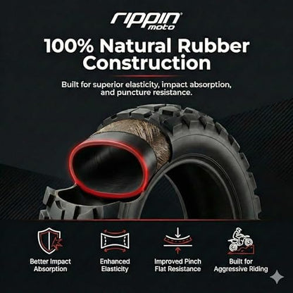 Rippin Moto 80/90-18 (3.00/3.25-18) Motorcycle Inner Tube, 2mm, TR4 Valve