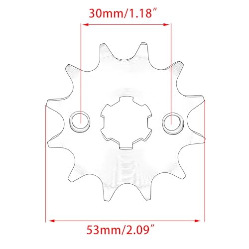 428-12T 17mm Motorcycle Front Engine Sprocket Whit Chain Links Kit Replacment for 50cc 70cc 110cc 125cc 150cc Dirt Pit Mini Pocket Bike ATV 4 Wheeler Moped Go Kart - size: 12T