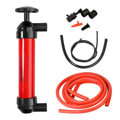 Car Siphon Fluid Transfer Pump, Multi-Use Manual Siphon Pumps for Gas Oil & Fluid Transfer, Portable Hand Inflation Pump Oil Extractor with Air Hose, Car Accessories