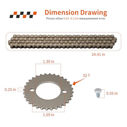 Timing Cam Chain W/Sprocket For Honda XL100/125 CT125 CB125S TL125S 76-85