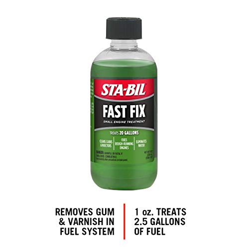 STA-BIL Fast Fix - Small Engine Treatment, Cleans Carburetors and Injectors, Fixes Rough Running Engines, Eliminates Water, Treats Up to 20 Gallons (22304), Green, 8oz (Pack of 2) - size: 8 Fl Oz (Pack of 2)