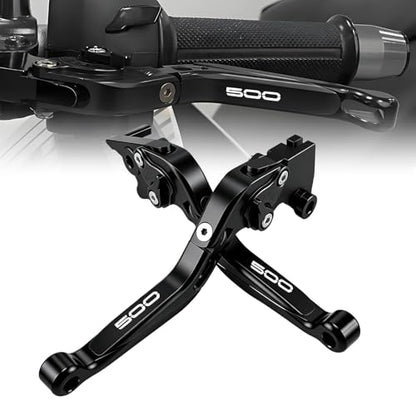 Motorcycle Brake and Clutch Lever Set Adjustable CNC Aluminum Replacement Clutch Levers for Kawasaki NINJA500 Ninja 500 Z500 Z 500 SE ABS 2024 2025(Black) - color: Black