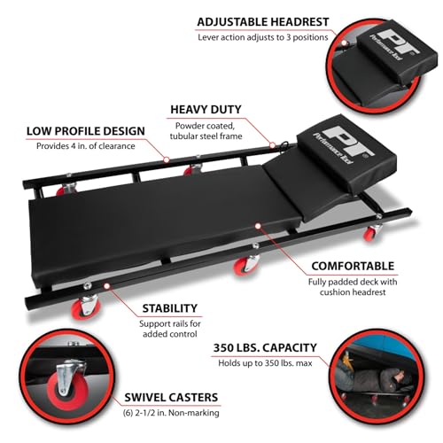 Performance Tool W85005 40 in. 6-Caster Rolling Shop Creeper