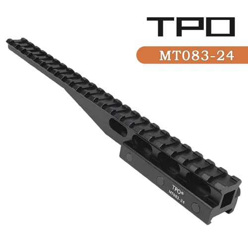 24-Slot Picatinny Rail Riser Mount (1"/0.83"/0.5" Height), 10" Length Flat Top Mount Adapter and Optics Riser Mount - style: Medium - 0.83"