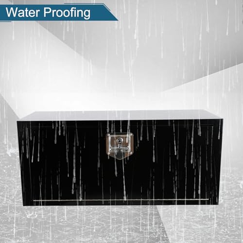 36"X14"X16" Underbody Steel Utility Truck Toolbox Black Heavy Duty Steel Trailer Box Pick Up Truck Tool Box Storage Organizer w/Lock & Keys - size: 36"x14"x16"
