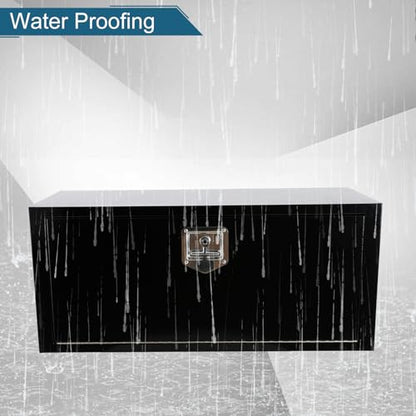 36"X14"X16" Underbody Steel Utility Truck Toolbox Black Heavy Duty Steel Trailer Box Pick Up Truck Tool Box Storage Organizer w/Lock & Keys - size: 36"x14"x16"