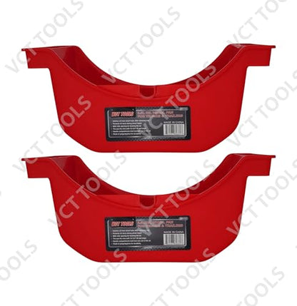 VCT Truck and Trailer Wheel Axle Seal Oil Drain & Drip Pan, 2.5L Oil Pan, 2/3 Gallon Reusable for Trucks & Trailers Wheel Hub Red 2-Pack