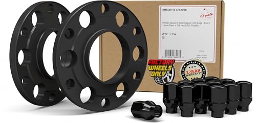 Wheel Accessories Parts 2 Hub Centric Billet Wheel Spacers Kit with Lugs 15mm Thick 6x5.50 6x139.7mm 77.80mm Hub Includes 12 Pcs M14x1.5 Black ET Lug Nuts Fits Nissan Armada Titan XD RAM 1500 - color: Black, size: Factory Style Lug Kit