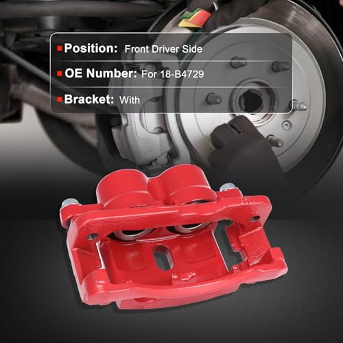 cciyu Front Left/Rear Right Disc Brake Caliper 18-B4729 With Bracket - size: Front Left[18-B4729]