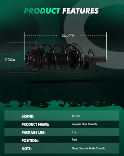 SCITOO Front Strut Spring Assembly fit 2014-2018 For Jeep for Cherokee AWD