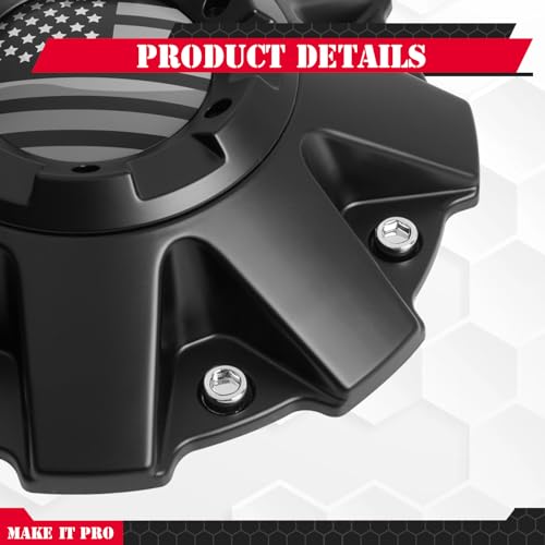 KitsPro Center Cap for Mayhem C108010C01 C806803-2CAP Rim — Matte Black with American Flag, Pack of 1 - color: Matte Black with American Flag, size: Mayhem C108010C01 / C806803-2CAP