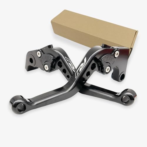 R1 Short Clutch Brake Levers for Yamaha YZFR1 1999-2024 YZF R1 R1M RS 2016 Motorcycle Accessories Adjustable Control Handles (Black_Glossy, YZF R1 2004-2008) - color: BLACK_GLOSSY, size: YZF R1 2004-2008