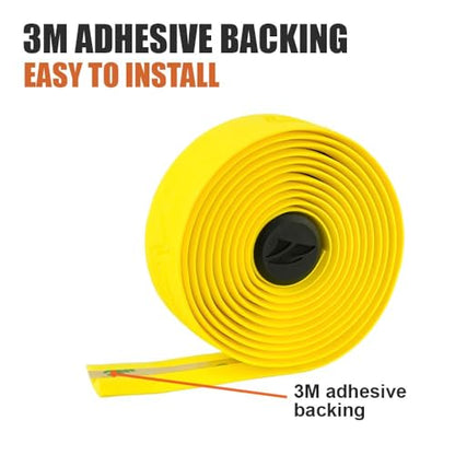 BV EVA Road Bike Handlebar Tapes, Bicycle Bar Tape, Cycling Handle Wraps – 2 Rolls - color: Yellow