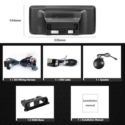 12.3" Linux CarPlay Screen for Mercedes-Benz C W205 NTG5.0 - style: C NTG5.0