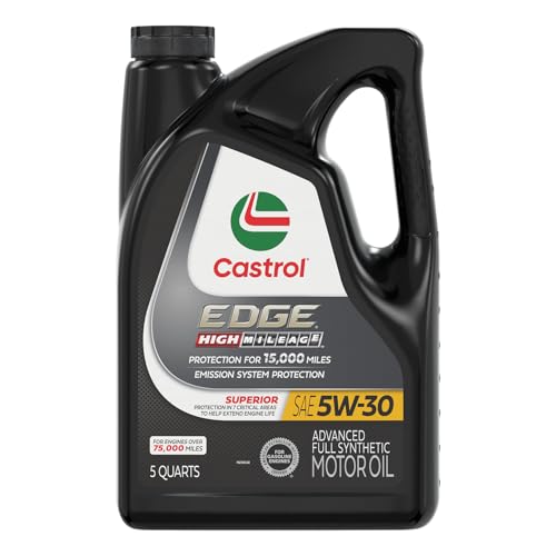Castrol EDGE High Mileage 5W-30 Advanced Full Syn Motor Oil, 5 Qt, 3 Pack - size: 5 Quarts (Pack of 3)