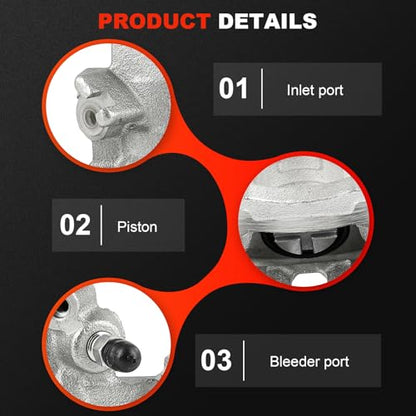 cciyu Rear Right Disc Brake Caliper Assembly with Bracket 19-B1446 - size: Rear Right[19-B1446]