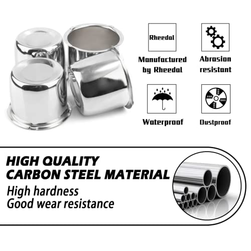 4Pcs 3.15" OD 2.68" H Push Through Trailer Wheel Center Cap for Rim - color: Chrome, size: 3.15" Hub 2.68" H