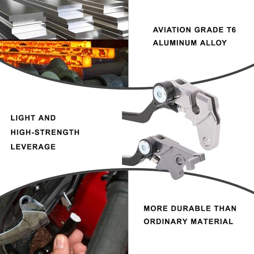 Motorcycle Brake Clutch Lever Pivot Levers Set Adjustable CNC for KLX 300 KLX300 KLX300SM 20-24 KLX230 KLX230R KLX230SM 20-23 KLX250 08-20 KLX125 10-16 Dirt Pit Bike Black - color: Black