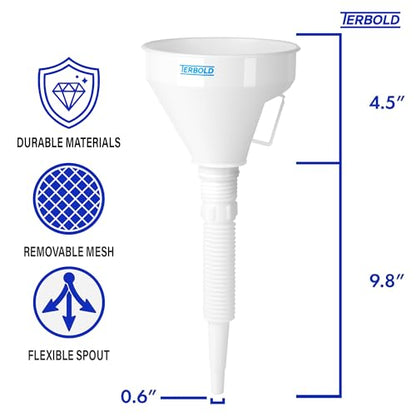 Automotive Flex Funnel with Hose (White) - color: White