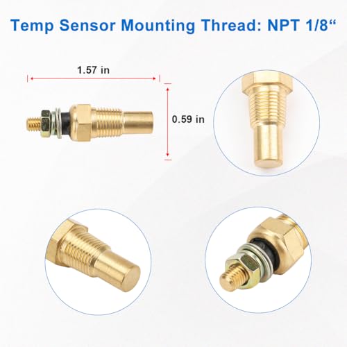 Oil Temp Temperature Gauge Meter Kit 104-302℉ 2" 52mm DC12V Temp Gauge - size: Oil Temp Gauge