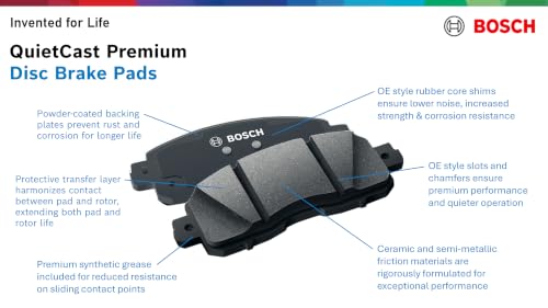 BOSCH BC1303 QuietCast Premium Ceramic Disc Brake Pad Set - Front