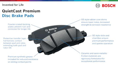 BOSCH BC1210 QuietCast Premium Ceramic Disc Brake Pad Set - Front