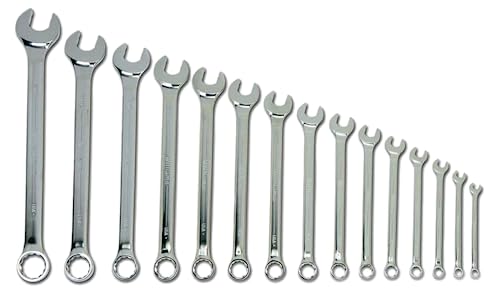 Williams SuperCombo 15-Piece Wrench Set, Industrial Grade, Alloy Steel, Chrome - size: 15-Piece Set (5/16" to 1 1/4")