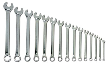Williams SuperCombo 15-Piece Wrench Set, Industrial Grade, Alloy Steel, Chrome - size: 15-Piece Set (5/16" to 1 1/4")