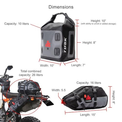 Tusk Traverse Pannier Bags - size: X-Small Tail Bag Black